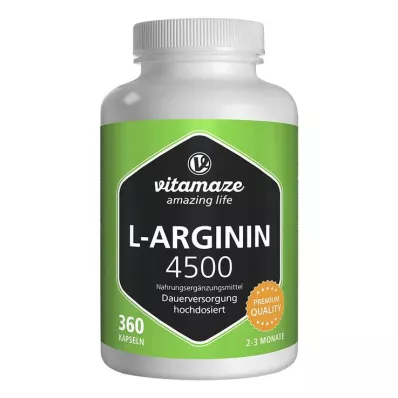 L-ARGININ HOCHDOSIERT 4,500 mg capsules, 360 pcs L-ARGININ HOCHDOSIERT 4,500 mg capsules, 360 pcs