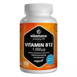 VITAMIN B12 1000 µg high-dose vegan tablets, 180 pcs