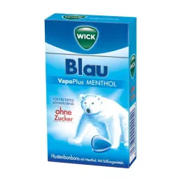 WICK BLAU Menthol sweets without sugar Clickbox, 46 g