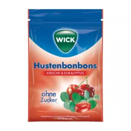 WICK Wild cherry &amp; Eucalyptus sweets without sugar sachet, 72 g