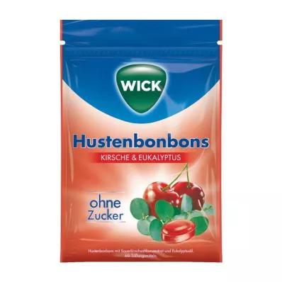 WICK Wild cherry &amp; Eucalyptus sweets without sugar sachet, 72 g