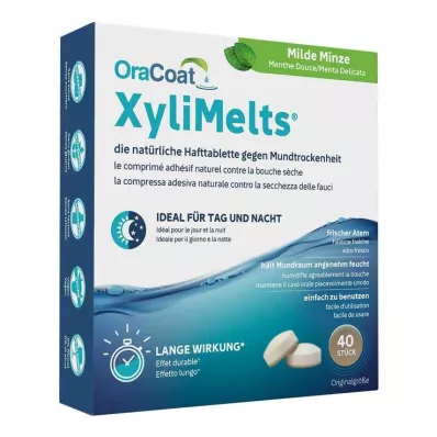 ORACOAT XyliMelts adhesive tablets mild mint, 40 pcs ORACOAT XyliMelts adhesive tablets mild mint, 40 pcs