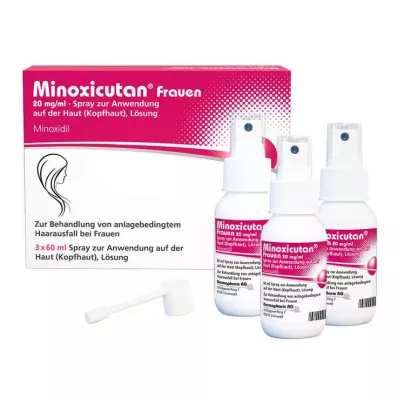 MINOXICUTAN Women 20 mg/ml Spray, 3X60 ml MINOXICUTAN Women 20 mg/ml Spray, 3X60 ml