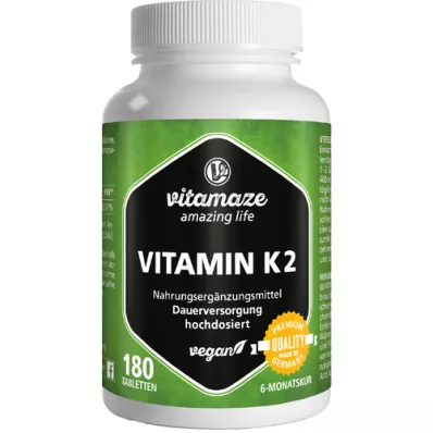 VITAMIN K2 200 μg high-dose vegan tablets, 180 pcs