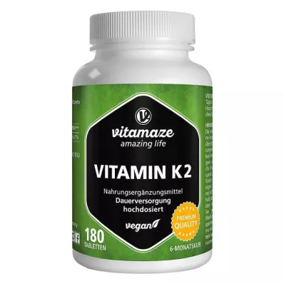 Vitamin K2 200 µg high-dose vegan tablets, 180 pcs Vitamin K2 200 µg high-dose vegan tablets, 180 pcs