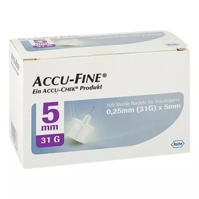 Accu Fine sterile needles for insulin pens 5 mm 31 G, 100 pcs Accu Fine sterile needles for insulin pens 5 mm 31 G, 100 pcs