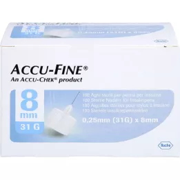 ACCU FINE sterile needles for insulin pens 8 mm 31 G, 100 pcs