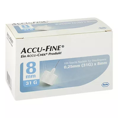 ACCU FINE sterile needles for insulin pens 8 mm 31 G, 100 pcs