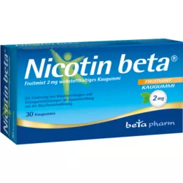 NICOTIN beta Fruitmint 2 mg active ingredient chewing gum, 30 pcs