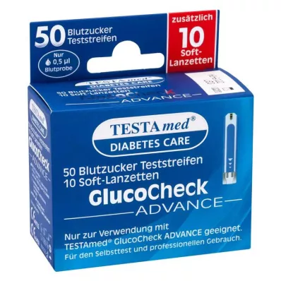 TESTAMED GlucoCheck Advance 50 Teststr.w.10 Lanz., 1 P TESTAMED GlucoCheck Advance 50 Teststr.w.10 Lanz., 1 P