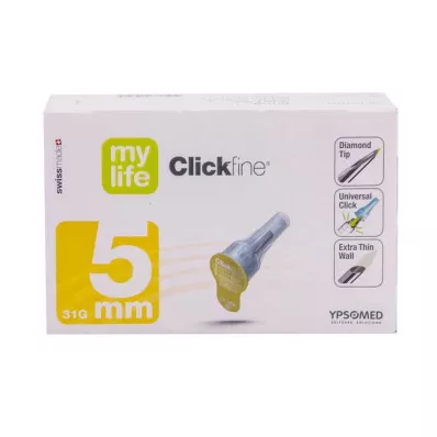 Mylife Clickfine pen needles 5 mm 31 G, 100 pieces