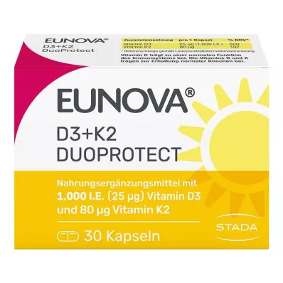 Eunova Duoprotect D3 + K2 1000 IU / 80 µg capsules, 30 pcs