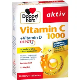DOPPELHERZ Vitamin C 1000+Vitamin D Depot active, 30 pcs