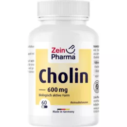 CHOLIN 600 mg pure from bitartrate veg.capsules, 60 pcs