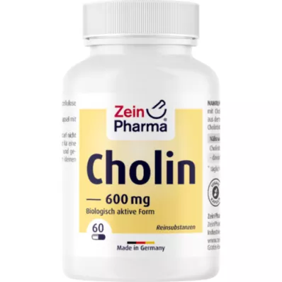 CHOLIN 600 mg pure from bitartrate veg.capsules, 60 pcs