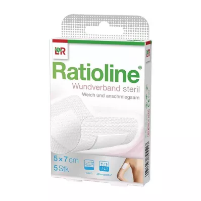 Ratioline wound dressing 7x5 cm sterile, 5 pcs