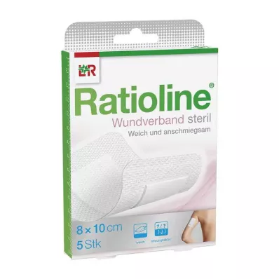 RATIOLINE Wound dressing 10x8 cm sterile, 5 pcs RATIOLINE Wound dressing 10x8 cm sterile, 5 pcs