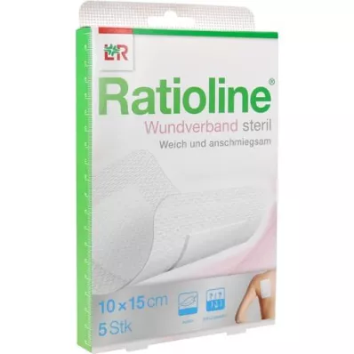 RATIOLINE Wound dressing 15x10 cm sterile, 5 pcs