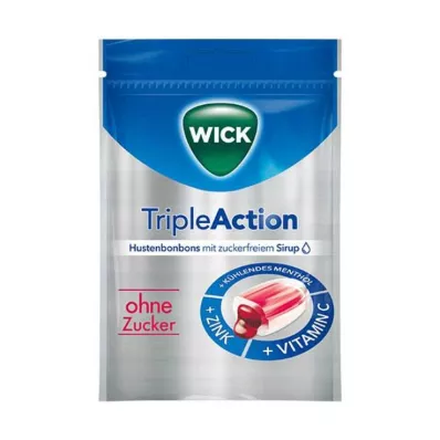 WICK Tripleaction Menthol & Cassis sweets without sugar, 72 g WICK Tripleaction Menthol & Cassis sweets without sugar, 72 g