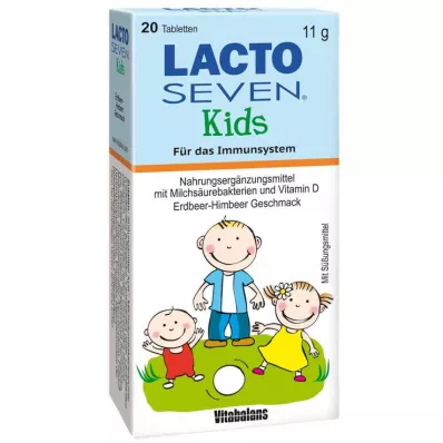 LACTO SEVEN Kids Strawberry-Raspberry Flavour Tabl., 20 pcs LACTO SEVEN Kids Strawberry-Raspberry Flavour Tabl., 20 pcs