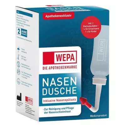 Wepa nasal rinsing jug with 10x2.95 g nasal rinsing salt, 1 p Wepa nasal rinsing jug with 10x2.95 g nasal rinsing salt, 1 p