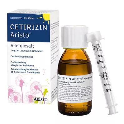 Cetirizin Aristo Allergy Juice 1 mg/ml oral solution, 75 ml Cetirizin Aristo Allergy Juice 1 mg/ml oral solution, 75 ml