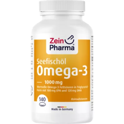 OMEGA-3 1000 mg sea fish oil softgel capsules high-dose, 140 pcs