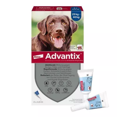 ADVANTIX Spot-on solution for application to the skin for dogs 25-40 kg, 4X4.0 ml