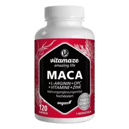 MACA 10:1 high-dose+L-Arginine+OPC+Vit.vegan Kps., 120 pcs