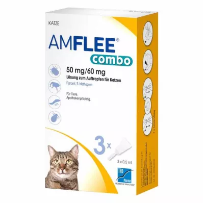 AMFLEE combo 50/60mg Oral solution for cats, 3 pcs AMFLEE combo 50/60mg Oral solution for cats, 3 pcs