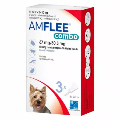 AMFLEE combo 67/60.3mg Oral solution for dogs 2-10kg, 3 pcs AMFLEE combo 67/60.3mg Oral solution for dogs 2-10kg, 3 pcs