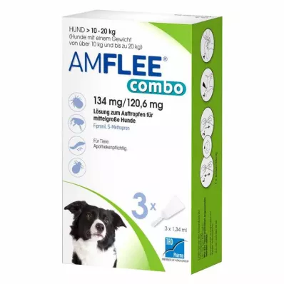 Amflee combo 134/120.6 mg spot-on solution for dogs 10-20 kg, 3 pcs