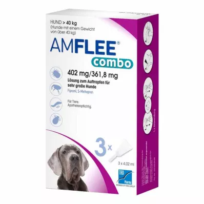 AMFLEE combo 402/361.8mg Oral solution for dogs over 40kg, 3 pcs AMFLEE combo 402/361.8mg Oral solution for dogs over 40kg, 3 pcs