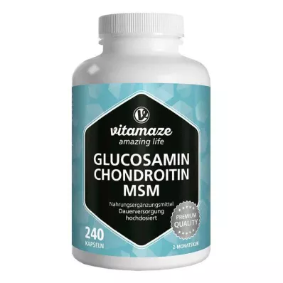 GLUCOSAMIN CHONDROITIN MSM Vitamin C Capsules, 240 Capsules