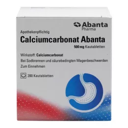 Calcium carbonate Abanta 500 mg chewable tablets, 200 pcs