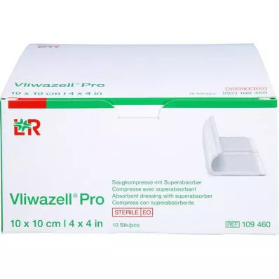 VLIWAZELL Pro superabsorb.compress.sterile 10x10 cm, 10 pcs
