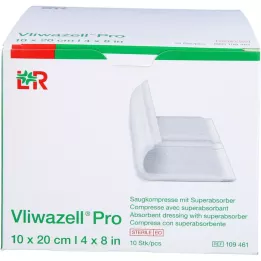 VLIWAZELL Pro superabsorb.compress.sterile 10x20 cm, 10 pcs