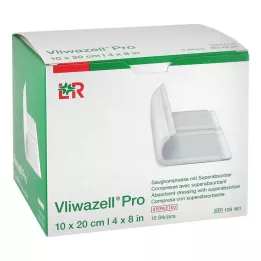 Vliwazell Pro superabsorb.compress sterile 10x20 cm, 10 pcs