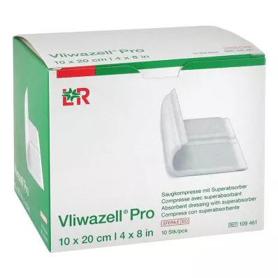 Vliwazell Pro superabsorb.compress sterile 10x20 cm, 10 pcs