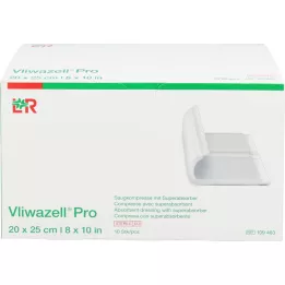 VLIWAZELL Pro superabsorb.compress.sterile 20x25 cm, 10 pcs