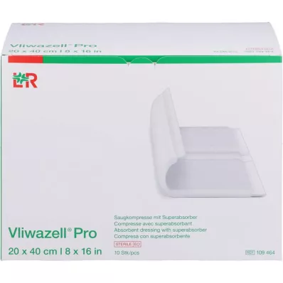 VLIWAZELL Pro superabsorb.compress.sterile 20x40 cm, 10 pcs
