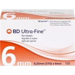 BD ULTRA-FINE Pen needles 6 mm 31 G 0.25 mm, 105 pcs