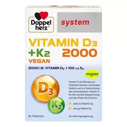DOPPELHERZ Vitamin D3 2000+K2 system tablets, 60 pcs