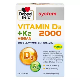 DOPPELHERZ Vitamin D3 2000+K2 system tablets, 120 pcs
