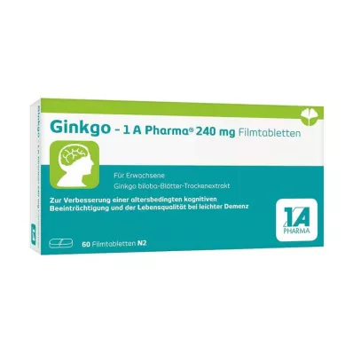 Ginkgo – 1 A Pharma® 240 mg film-coated tablets, 60 pcs Ginkgo – 1 A Pharma® 240 mg film-coated tablets, 60 pcs
