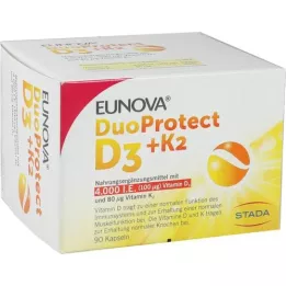EUNOVA DuoProtect D3+K2 4000 I.U./80 μg Capsules, 90 pcs