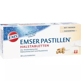 EMSER Pastilles Throat Tablets with Ginger sugar-free, 30 pcs