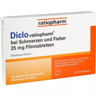 DICLO-RATIOPHARM for pain and fever 25 mg FTA, 20 pcs