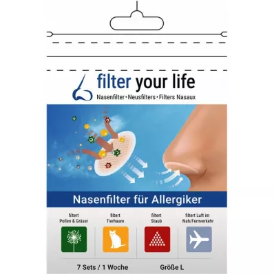 FILTER YOUR LIFE Nasal filter for allergy sufferers size L, 7X2 pcs