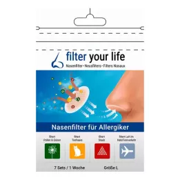 FILTER YOUR LIFE Nasal filter for allergy sufferers size L, 7X2 pcs